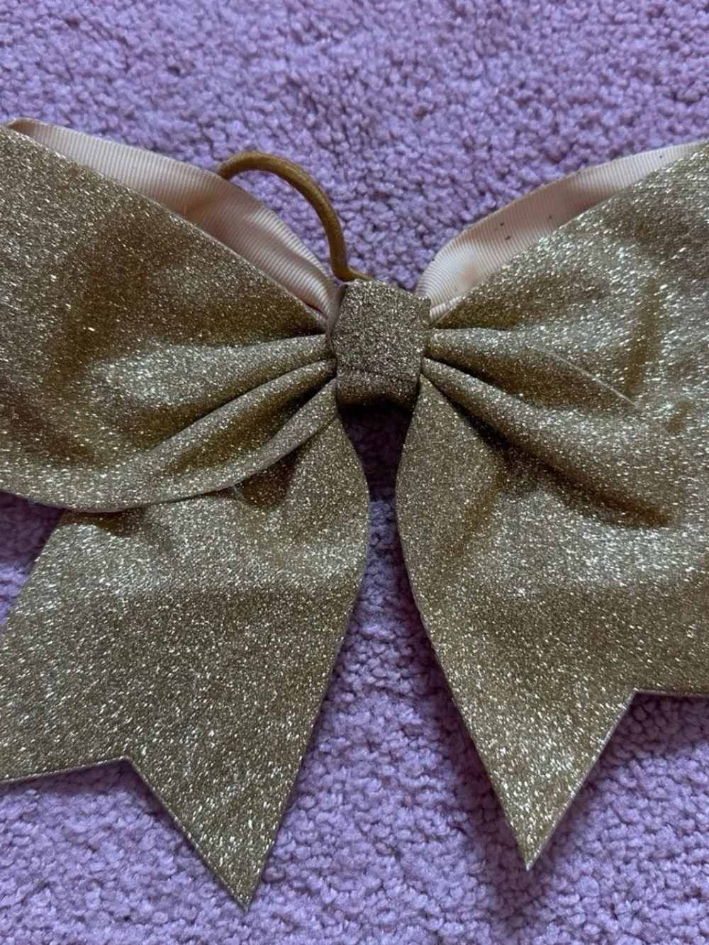 Sparkle Gold Bow Hair Tie